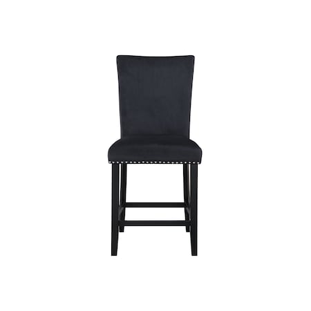 Global Furniture Usa Transitional Velvet D04 Black Velvet Bar Stool 2163